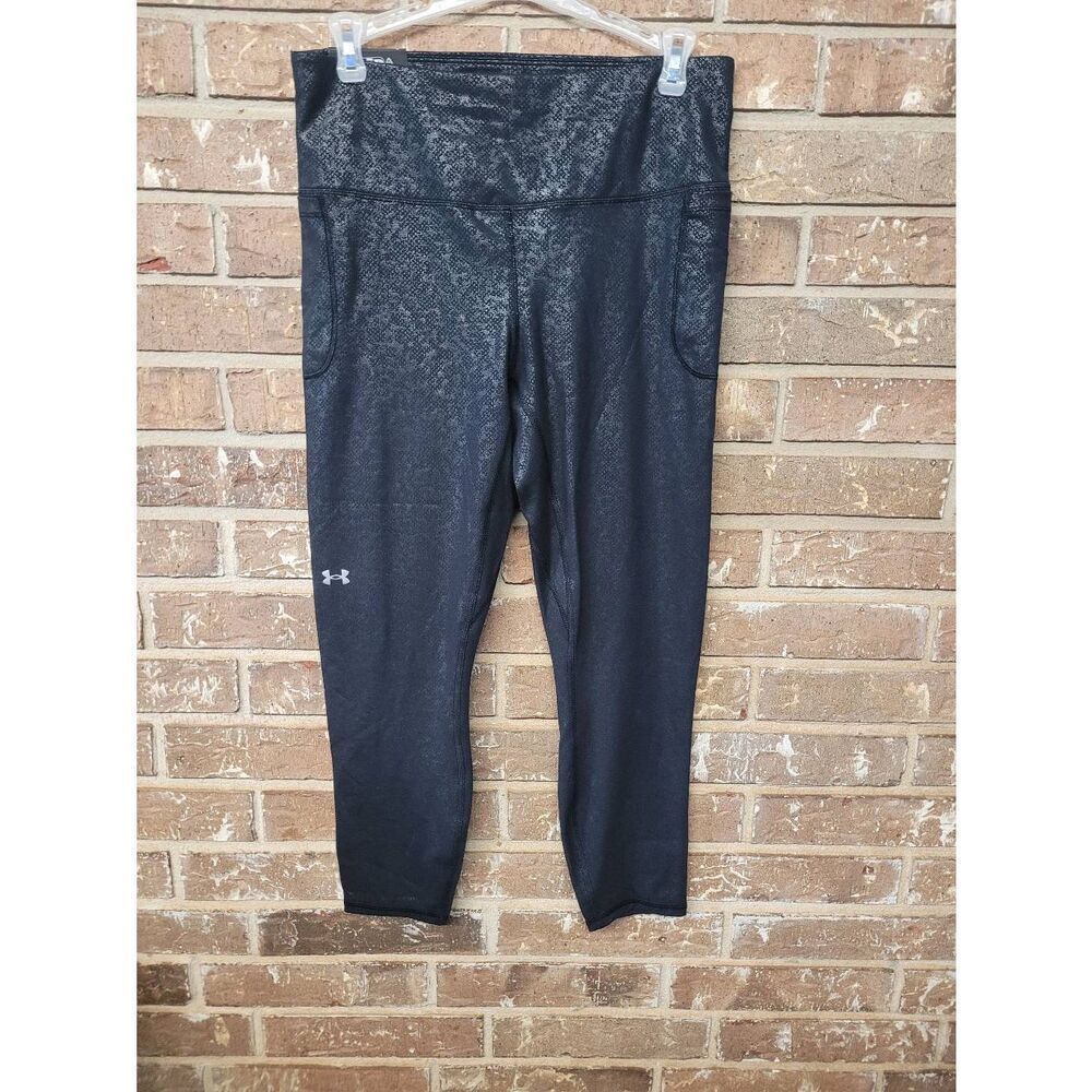NWT Under Armour Hi-Rise Fitted Movement Gloss Ankle Leggings. Women's Large